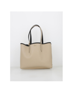 Sac shopping réversible noir/beige femme - Lacoste