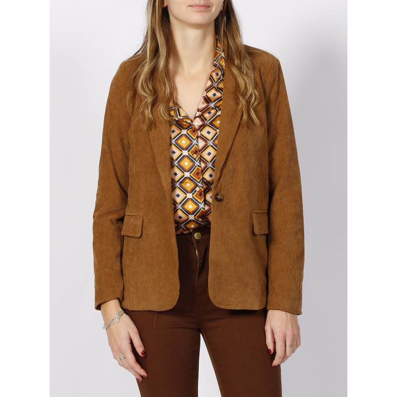 Veste blazer velours nidoni marron femme - La Petite Etoile