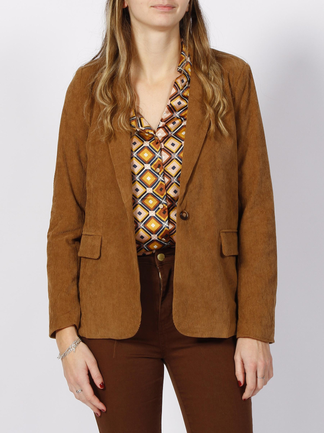 Veste blazer velours nidoni marron femme - La Petite Etoile