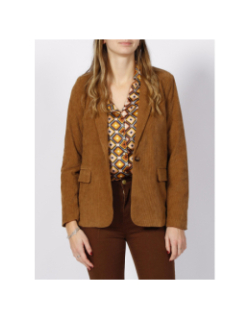 Veste blazer velours nidoni marron femme - La Petite Etoile