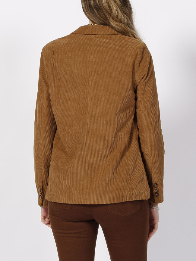 Veste blazer velours nidoni marron femme - La Petite Etoile