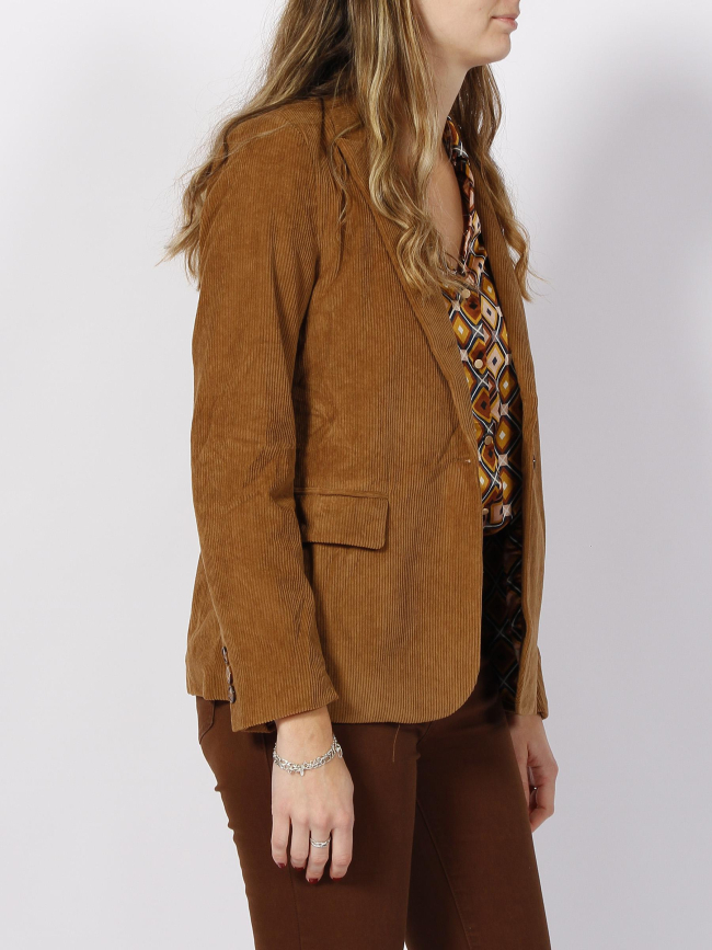 Veste blazer velours nidoni marron femme - La Petite Etoile