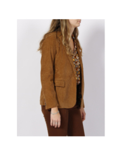 Veste blazer velours nidoni marron femme - La Petite Etoile