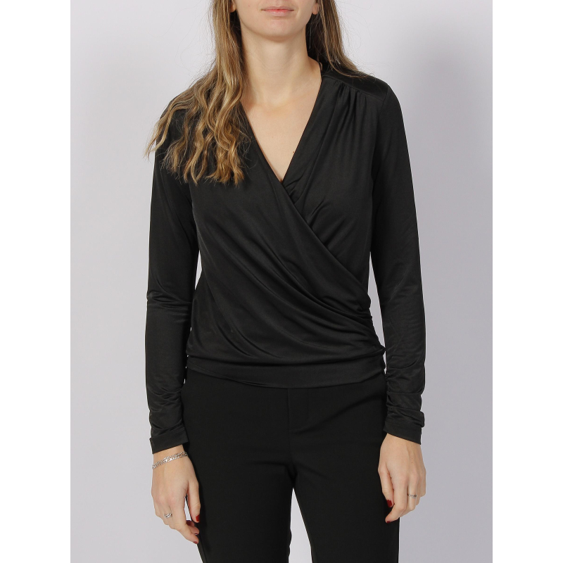 Blouse cache-coeur sabrina noir femme - Guess