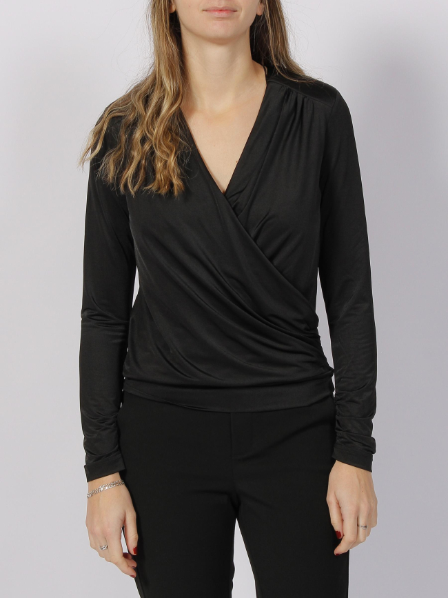 Blouse cache-coeur sabrina noir femme - Guess