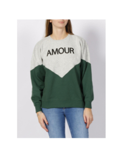 Sweat kia amour vert/gris femme - Only