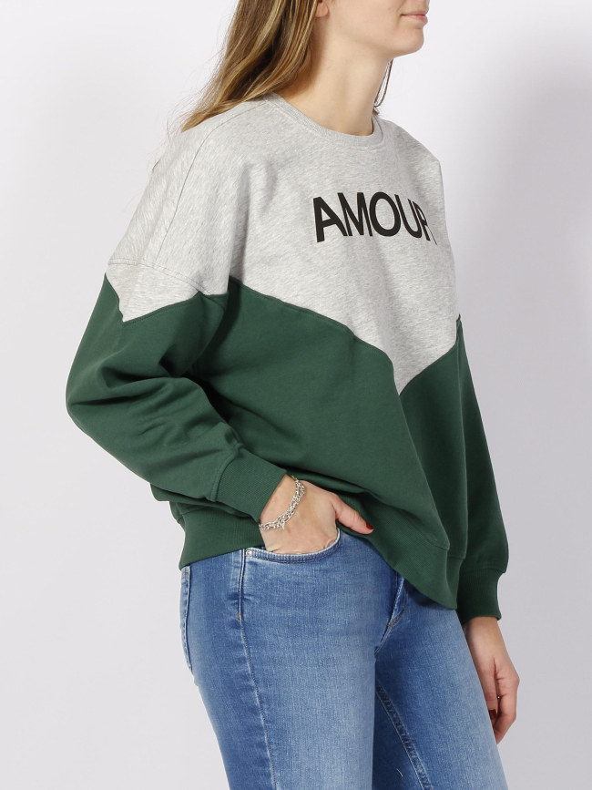 Sweat kia amour vert/gris femme - Only