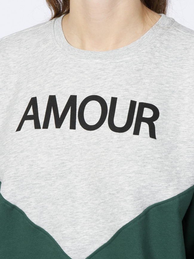 Sweat kia amour vert/gris femme - Only