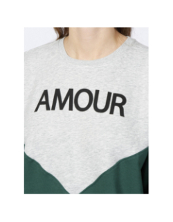 Sweat kia amour vert/gris femme - Only