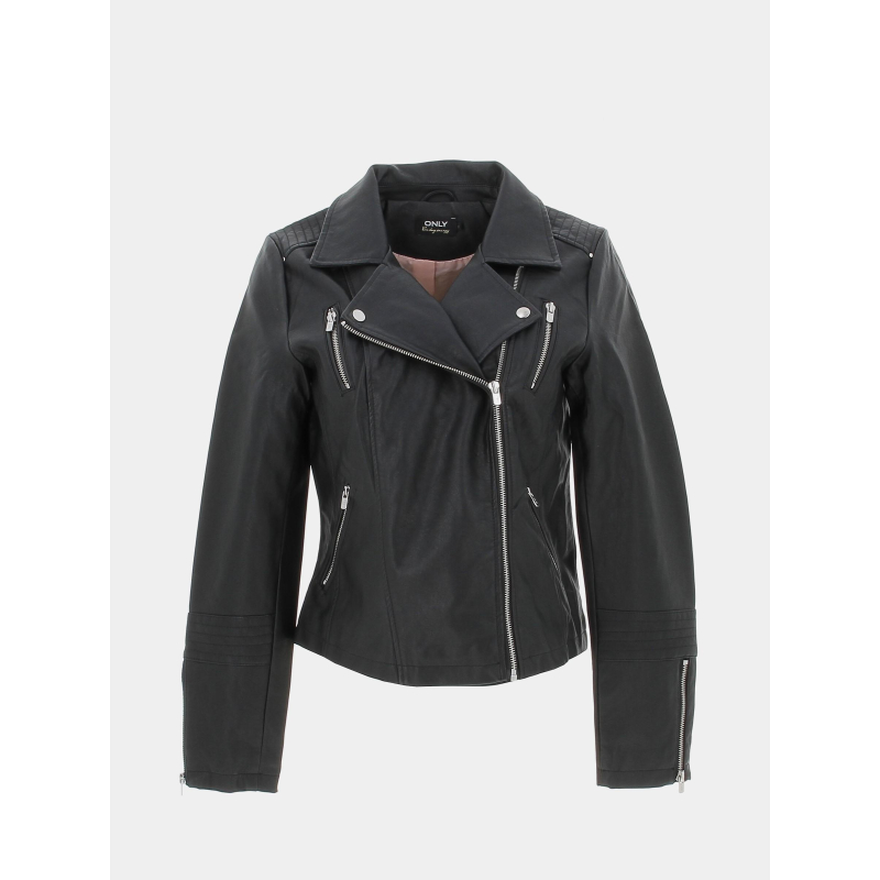 Veste perfecto simili cuir gemma noir femme - Only