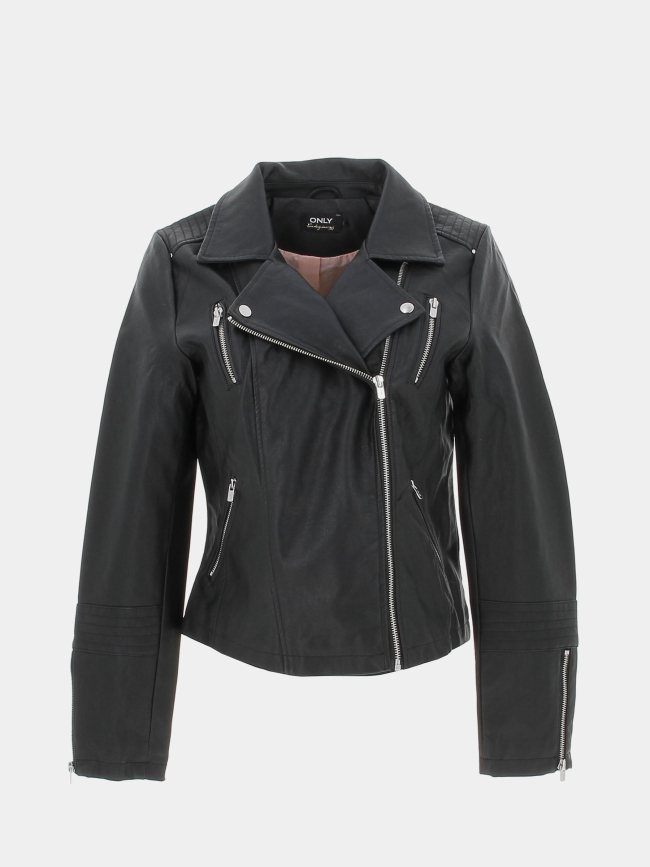 Veste perfecto simili cuir gemma noir femme - Only