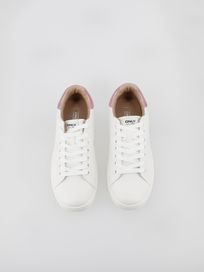 Baskets shilo blanc/rose femme - Only