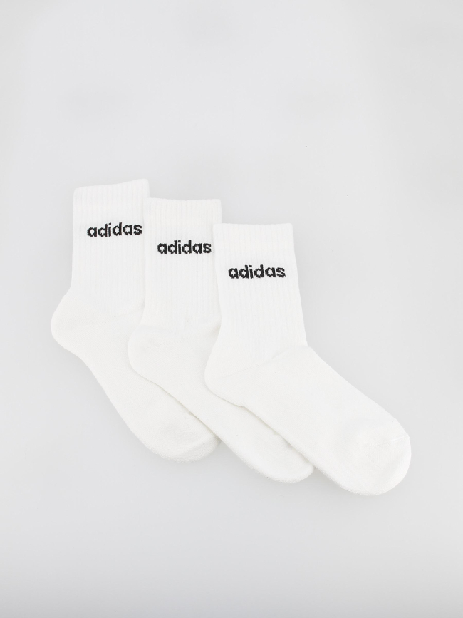 Pack 3 paires chaussettes de sport lin crew blanc - Adidas