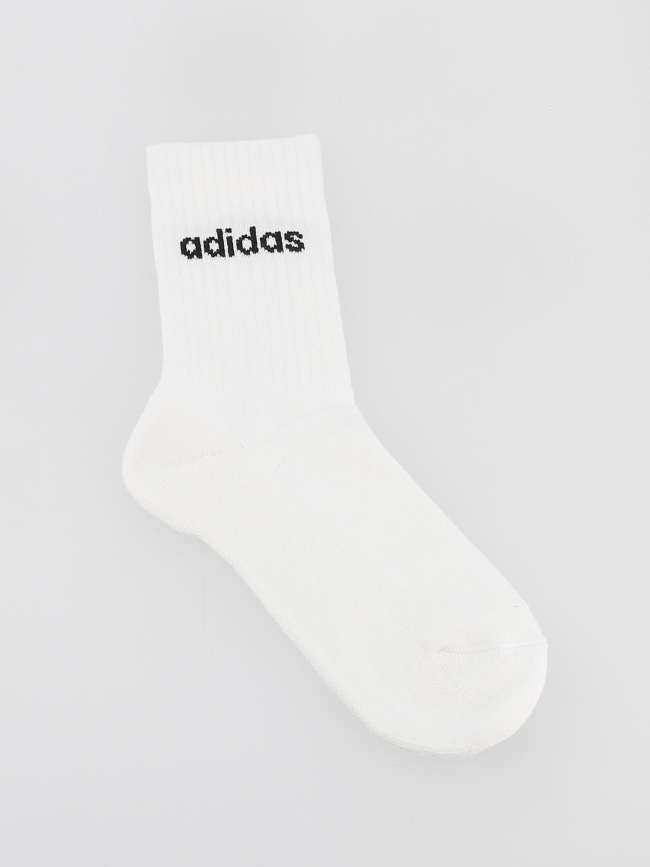 Pack 3 paires chaussettes de sport lin crew blanc - Adidas