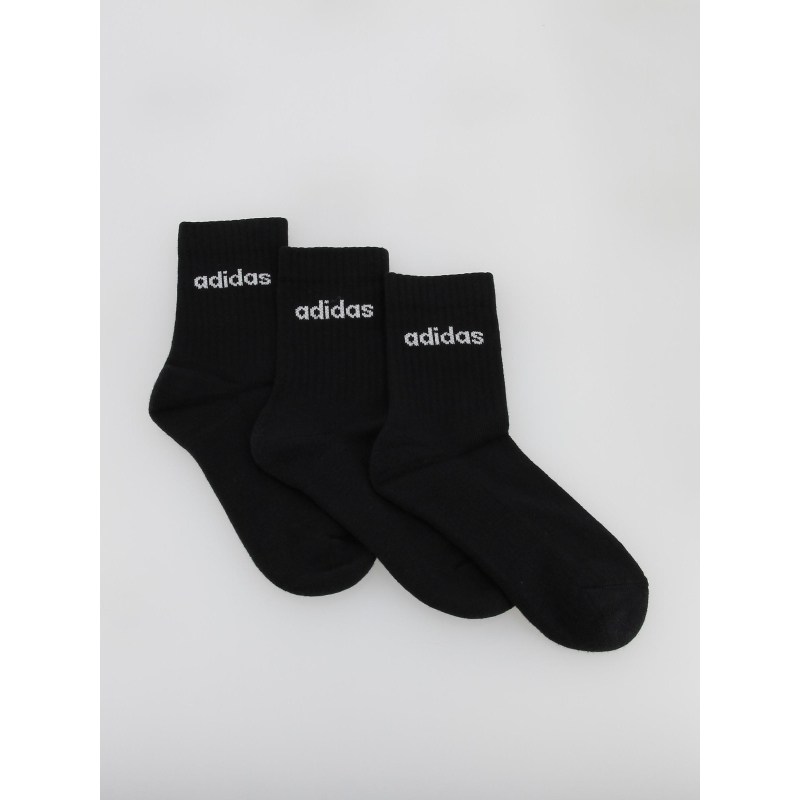 Pack 3 paires chaussettes sport lin crew noir - Adidas