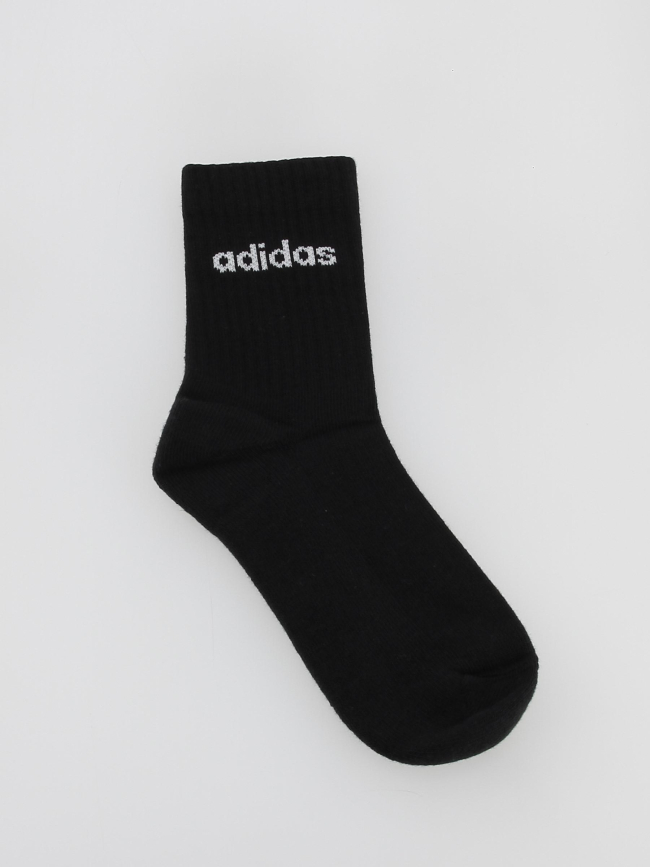 Pack 3 paires chaussettes sport lin crew noir - Adidas