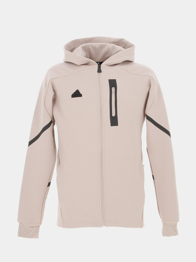 Sweat à capuche zippé designed 4 gameday beige homme - Adidas