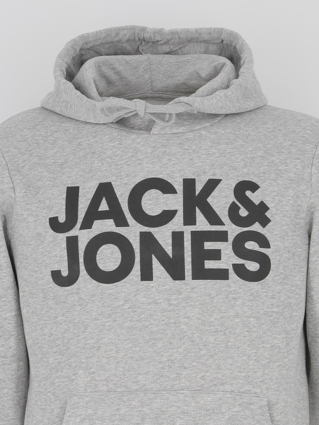 Sweat à capuche corporate logo gris homme - Jack & Jones