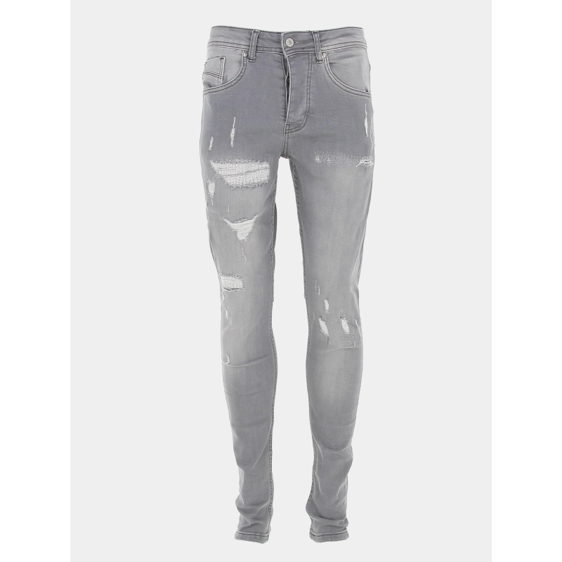 Jean skinny effet usé gris homme - Project X Paris