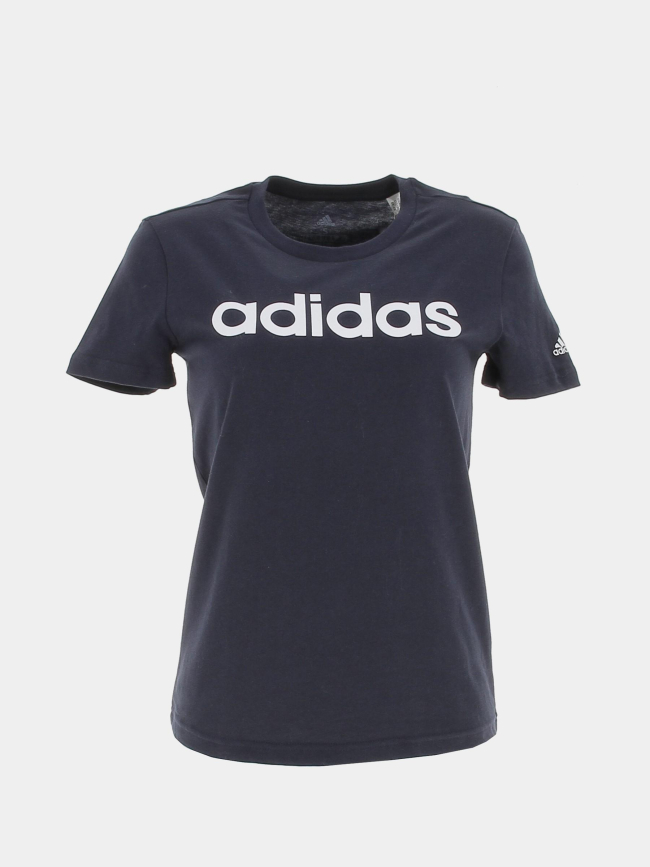 T-shirt linear logo slim bleu marine femme - Adidas