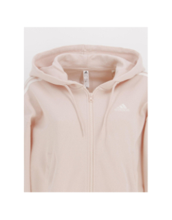 Sweat à capuche zippé loose fit 3 stripes rose femme - Adidas