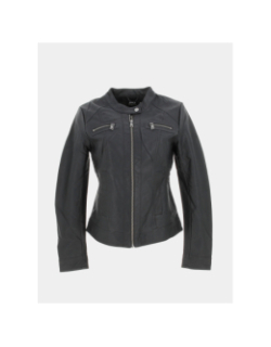 Veste en simili-cuir biker noir femme - Only