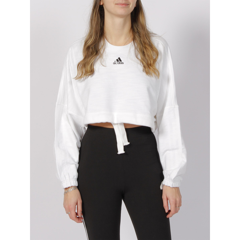 Sweat crop oversize dance blanc femme - Adidas