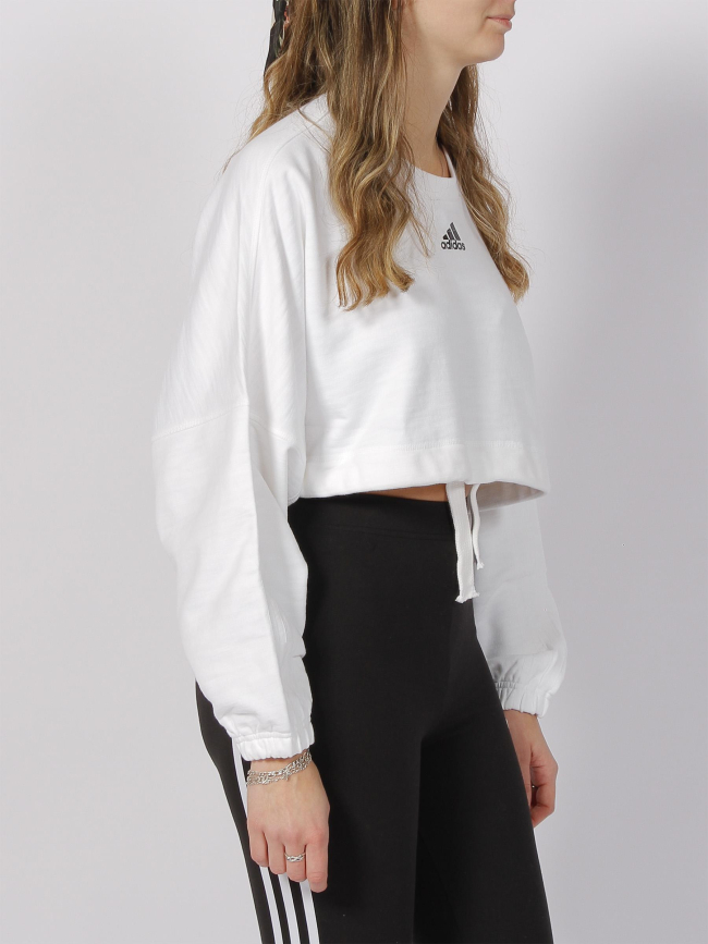 Sweat crop oversize dance blanc femme - Adidas