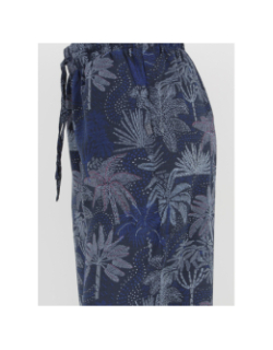 Pantalon fluide silia tropical bleu marine femme - Teddy Smith