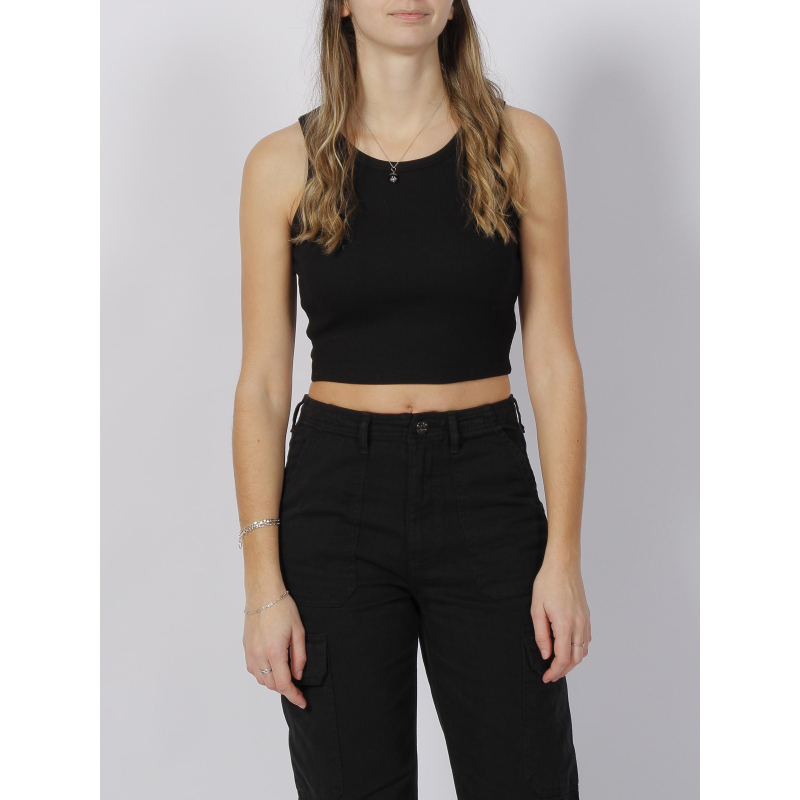 Débardeur crop côtelé fallon noir femme - JJXX