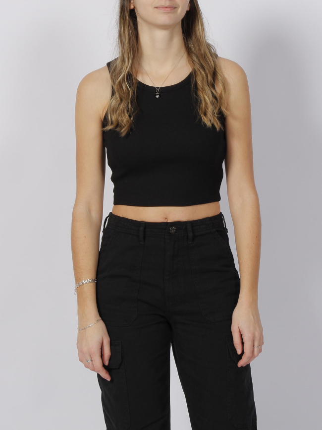 Débardeur crop côtelé fallon noir femme - JJXX