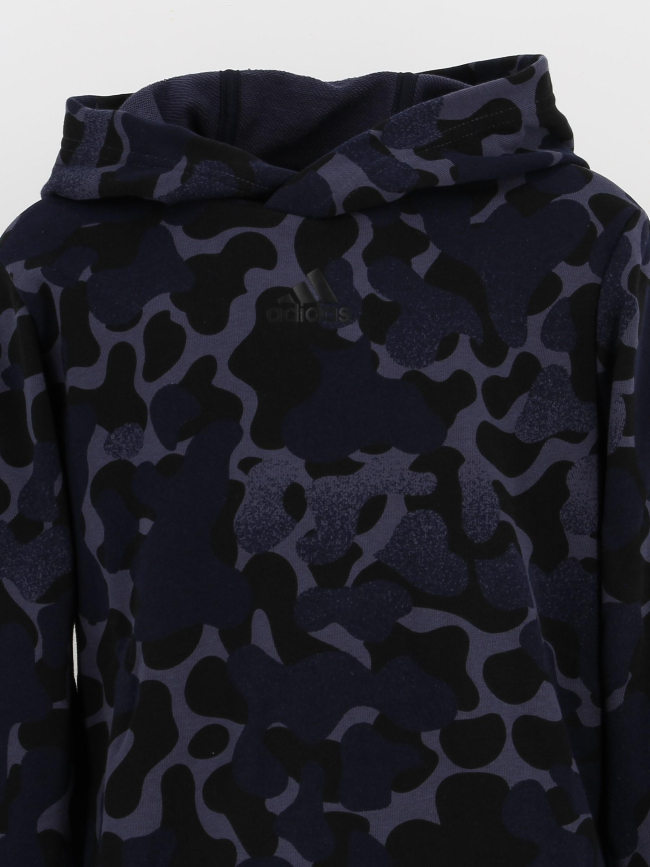 Sweat à capuche fi 3s camo bleu marine garçon - Adidas