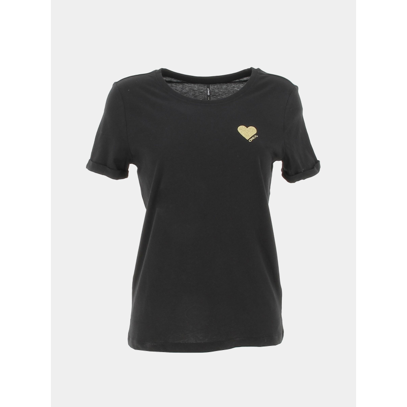 T-shirt kita life coeur noir femme - Only