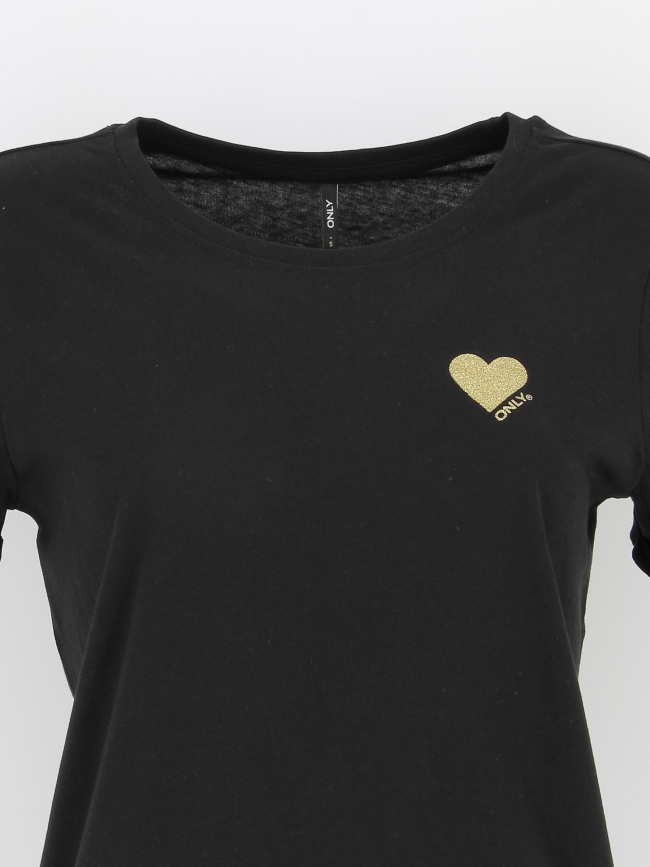 T-shirt kita life coeur noir femme - Only