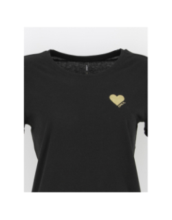 T-shirt kita life coeur noir femme - Only