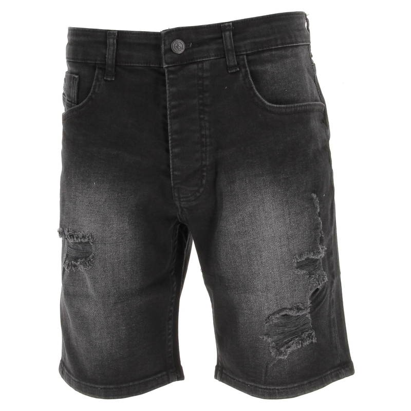 Short en jean dechiré delavé gris homme - Project X Paris