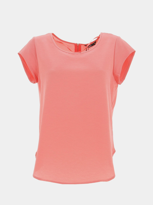 T-shirt vic rose femme - Only