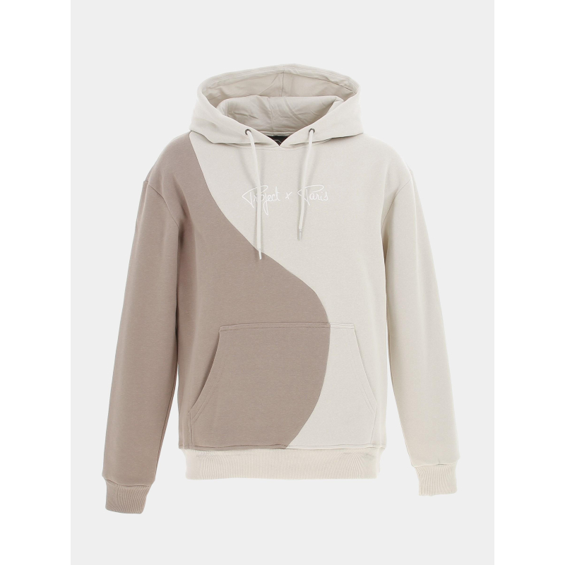 Sweat à capuche bicolore beige/marron homme - Project X Paris