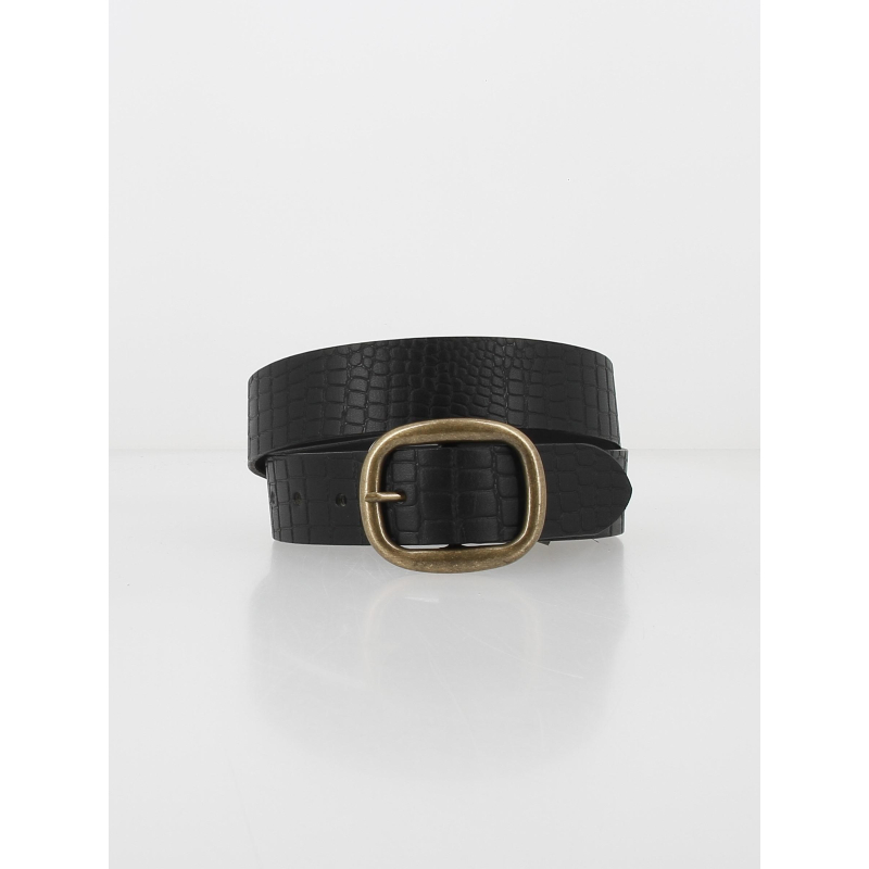 Ceinture en cuir glommi noir femme - Pieces