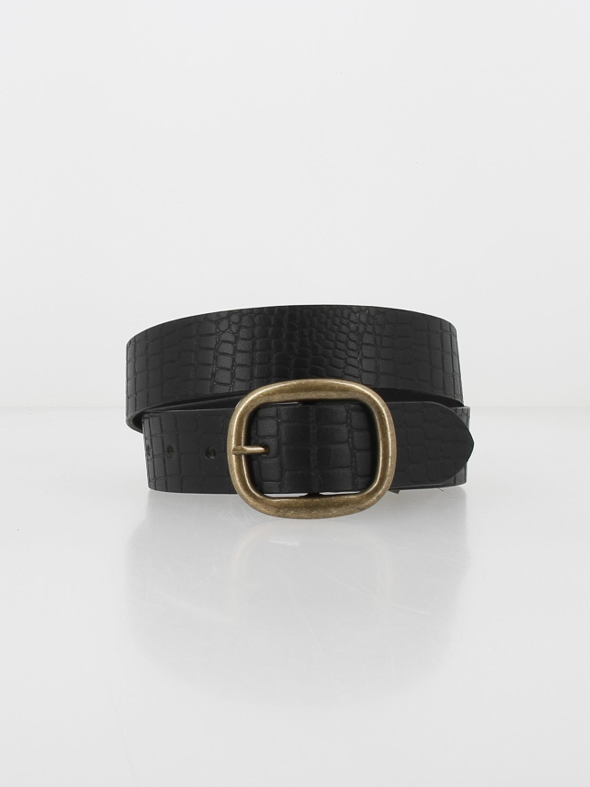 Ceinture en cuir glommi noir femme - Pieces