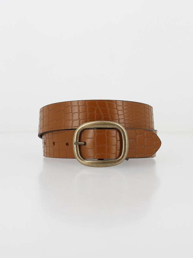 Ceinture en cuir glommi marron femme - Pieces