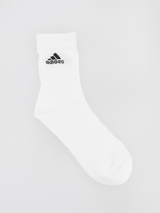 Pack 6 paires de chaussettes hautes amorti blanc - Adidas