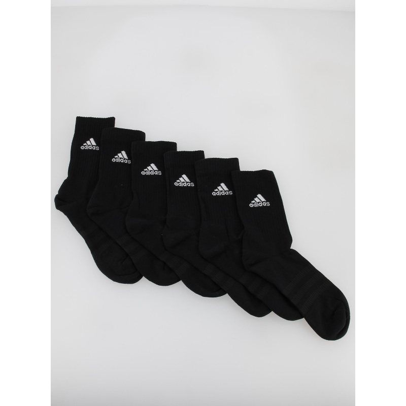 Pack 6 paires de chaussettes hautes amorti noir - Adidas