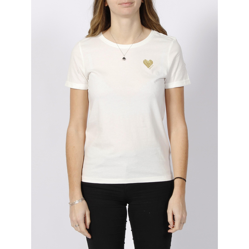 T-shirt kita life coeur blanc femme - Only