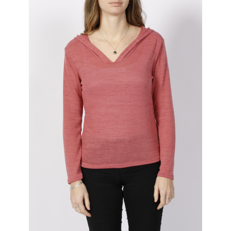 Pull fin à capuche deliboz knit rose femme - Sun Valley