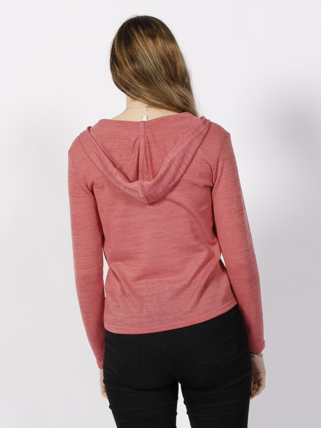 Pull fin à capuche deliboz knit rose femme - Sun Valley