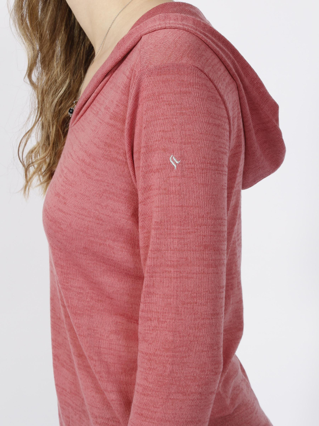 Pull fin à capuche deliboz knit rose femme - Sun Valley