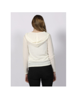 Pull fin à capuche deliboz écru femme - Deeluxe