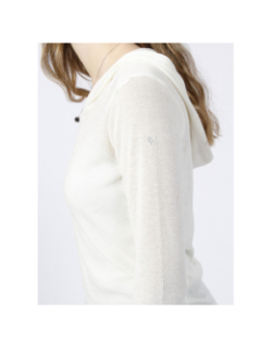 Pull fin à capuche deliboz écru femme - Deeluxe