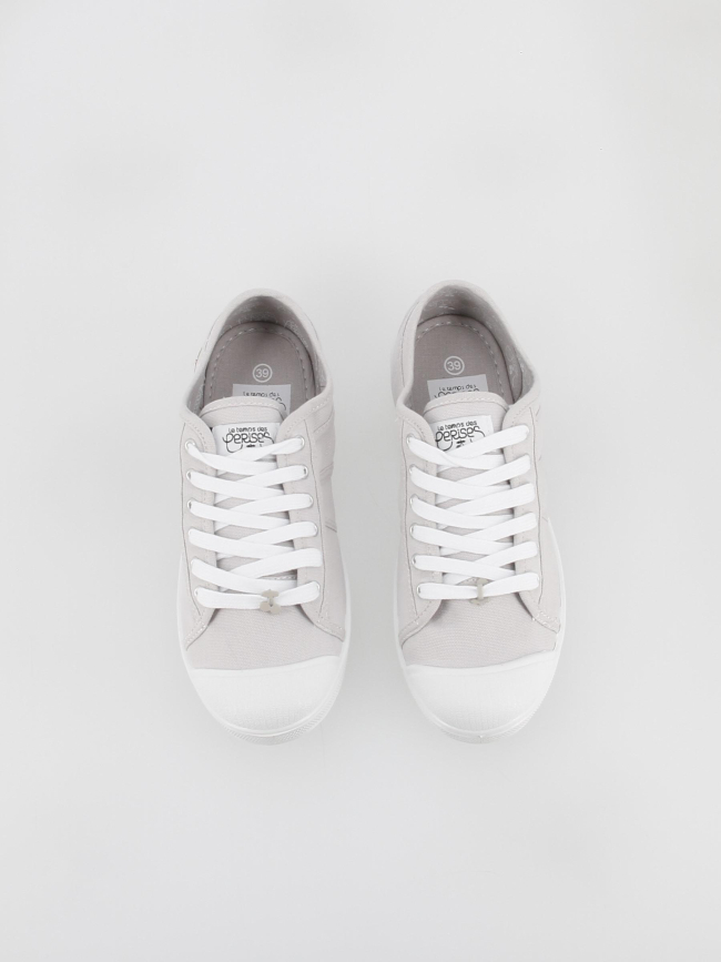 Chaussures en toile basic perle gris femme - Le Temps Des Cerises